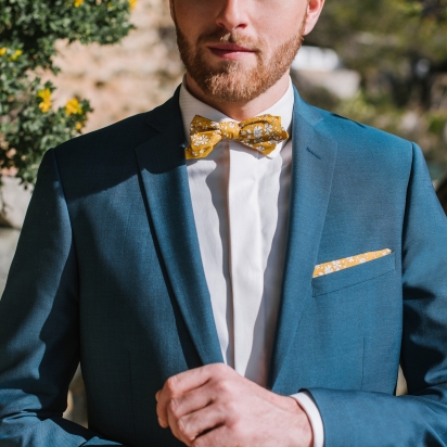 Liberty Mustard Capel Bow Tie 2
