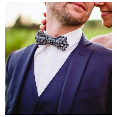 Navy blue Asanoha Japanese Bow Tie 2