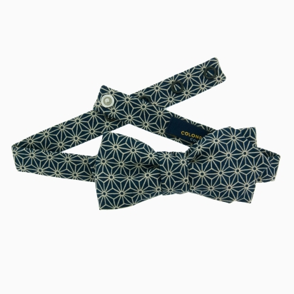 Noeud papillon Japonais Asanoha bleu...