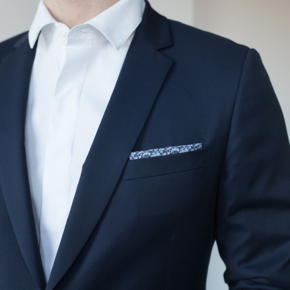 Liberty Blue Pepper Pocket Square