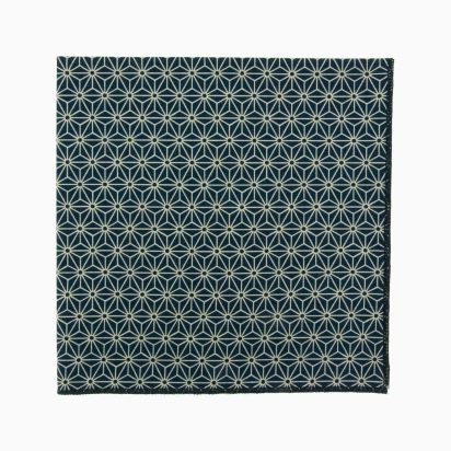 Navy blue Asanoha Japanese pocket square