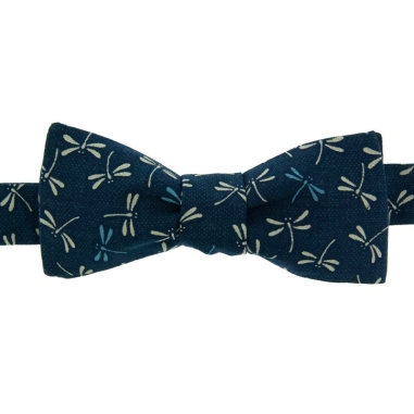Navy blue Dragonfly Japanese bow tie