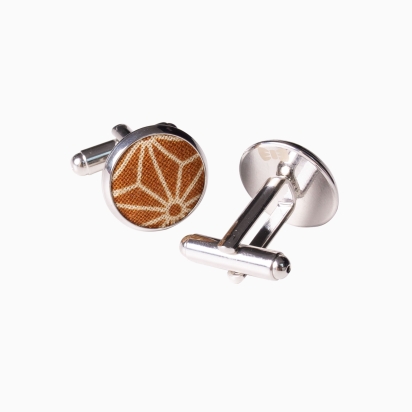 Terracotta Asanoha Japanese Cufflinks