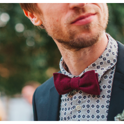 Burgundy Phoenix Japanese bow tie 2