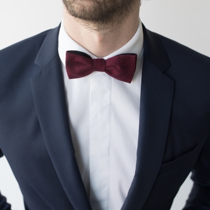 Burgundy Phoenix Japanese bow tie