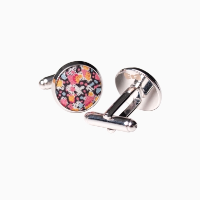 Grey / orange Pepper Liberty cufflinks