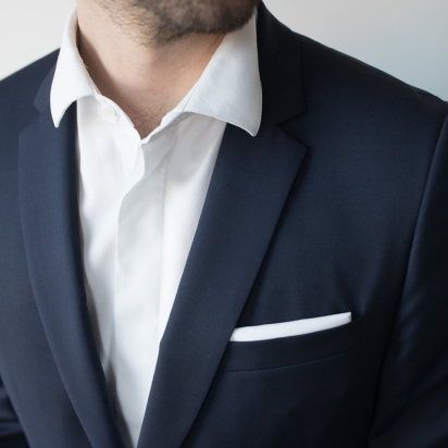 White cotton Pocket Square 2