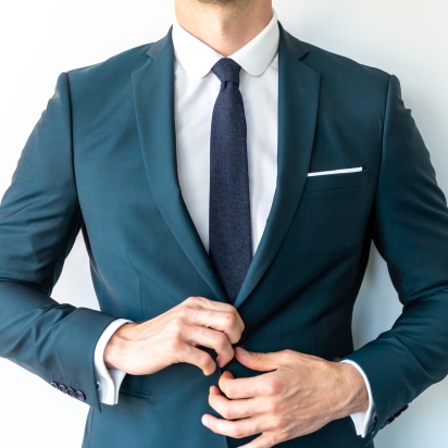 Pochette de costume blanche en coton