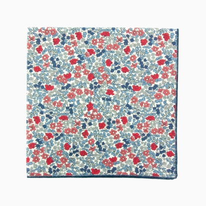 Pochette de costume Liberty Emilia Flowers bleu / rouge