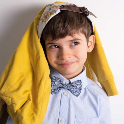 Noeud papillon ENFANT Liberty Pepper bleu 2