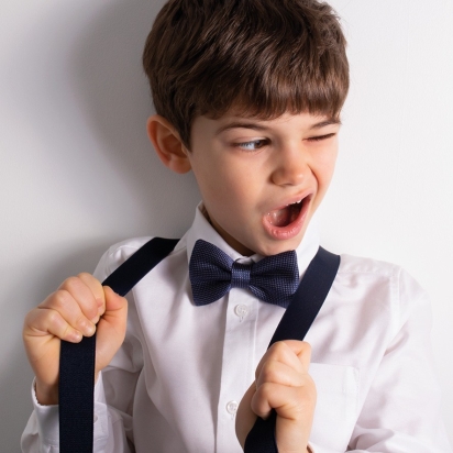 Midnight blue Silk Fiorenza Kid Bow Tie 2