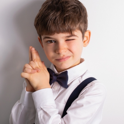 Midnight blue Silk Fiorenza Kid Bow Tie
