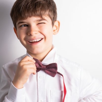 Burgundy Silk Milano Kid Bow Tie 2