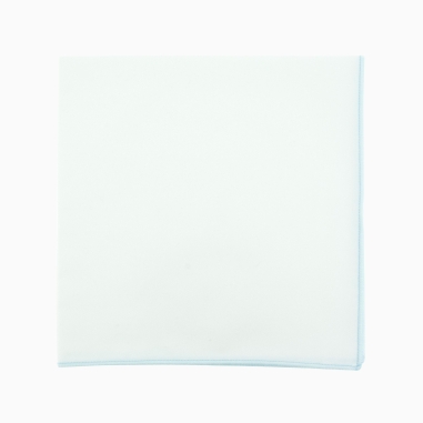 Light blue bordered white pocket square