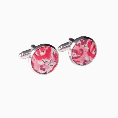 Boutons de manchette Liberty Emma framboise 2