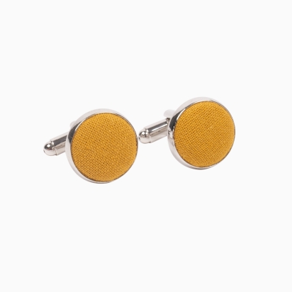 Plain Mustard Cufflinks 2