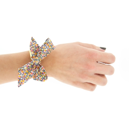 Bracelet nœud / Jonc Doré - Tissu au choix 2