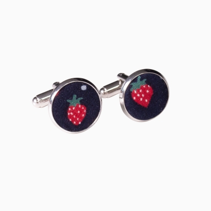 Navy Strawberry Cufflinks 2