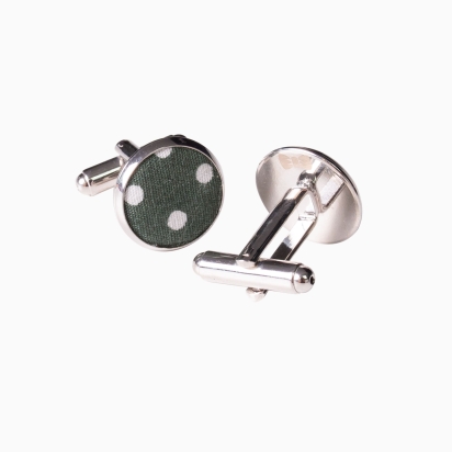 Khaki polka cufflinks