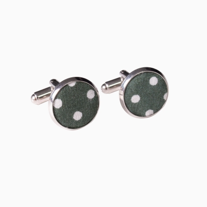 Khaki polka cufflinks 2