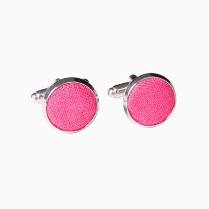 Boutons de manchette Lin rose fuchsia 2