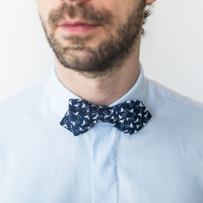 Navy Tiny Flamingo Bow Tie 2