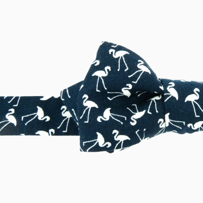 Navy Tiny Flamingo Bow Tie