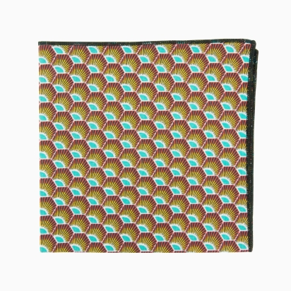 Yellow / turquoise Gatsby Pocket Square
