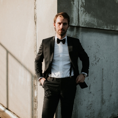 Classic Black Silk Bow Tie