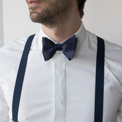 Navy blue Silk Bow Tie