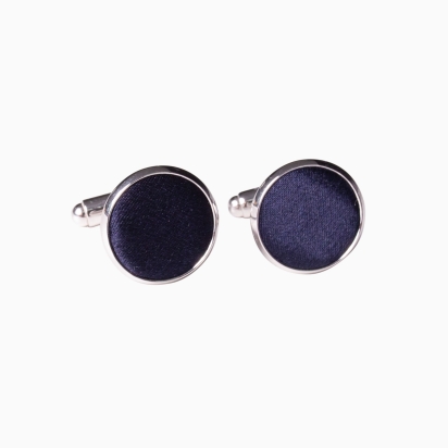 Boutons de manchette Soie bleu marine 2