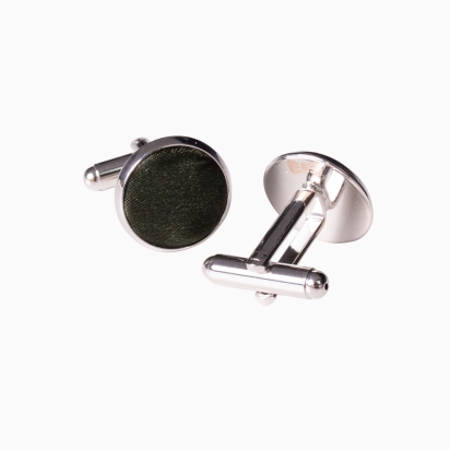 Storm Green Silk Cufflinks