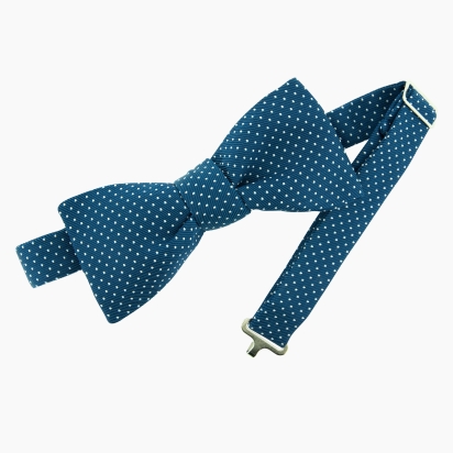 Mid blue Venezia Silk Bow Tie