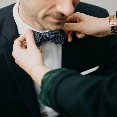 Navy blue Milano Silk Bow Tie