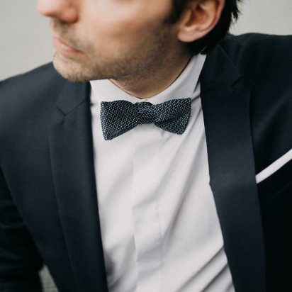 Navy blue Milano Silk Bow Tie