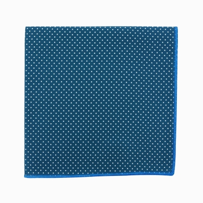 Mid blue Venice Silk Pocket Square