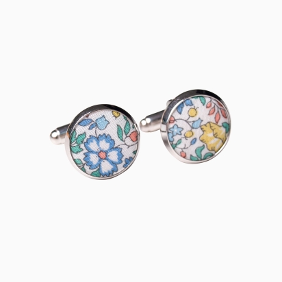 Liberty Katie & Millie sage green/apricot cufflinks 2