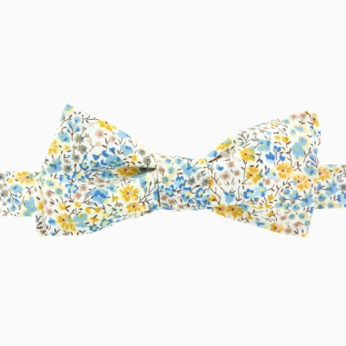 Mustard / sky blue Phoebe Liberty bow tie