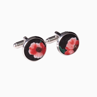 Red Poppy Cufflinks 2