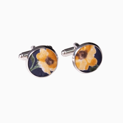 Yellow Poppy Cufflinks 2