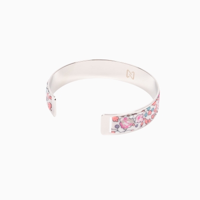 Bracelet laiton argenté - Liberty Eloise rose dragée 2