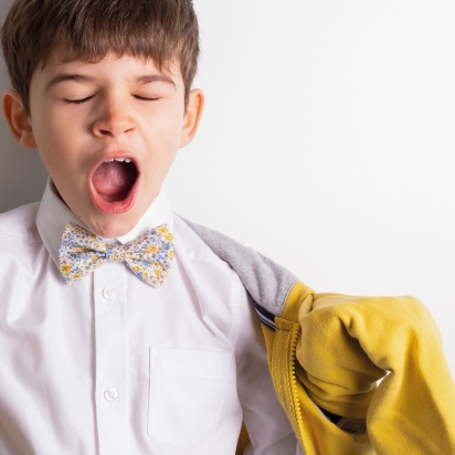 Noeud papillon ENFANT Liberty Phoebe moutarde / bleu ciel 2