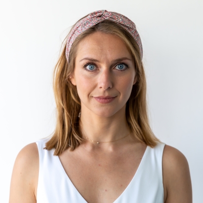Headband Liberty Pepper pivoine / vert d'eau 2