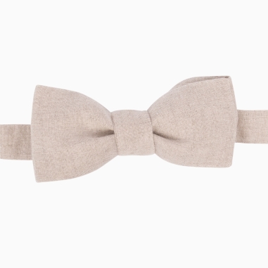Natural textured Linen bow tie