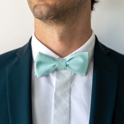 Mint / Liberty Peony Pepper Bow Tie 2