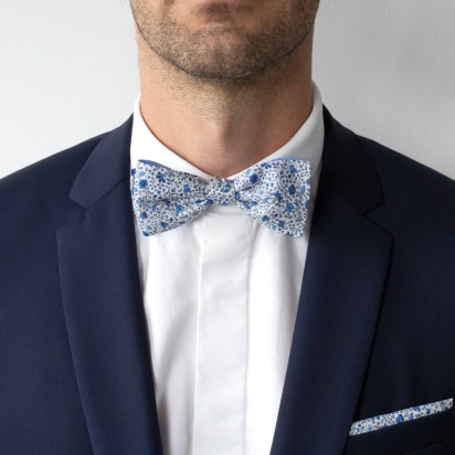 Noeud papillon Liberty Camille bleu outremer 2