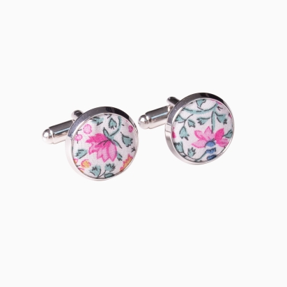 Boutons de manchette Liberty Camille rose praline 2