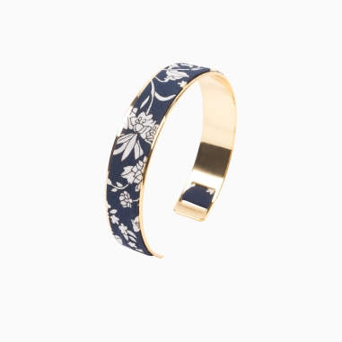Bracelet laiton doré - Liberty Bloom bleu marine