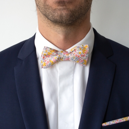 Liberty Grapefruit Wiltshire Bow Tie 2