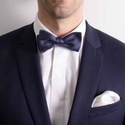 Midnight Blue Fiorenza Silk Bow Tie